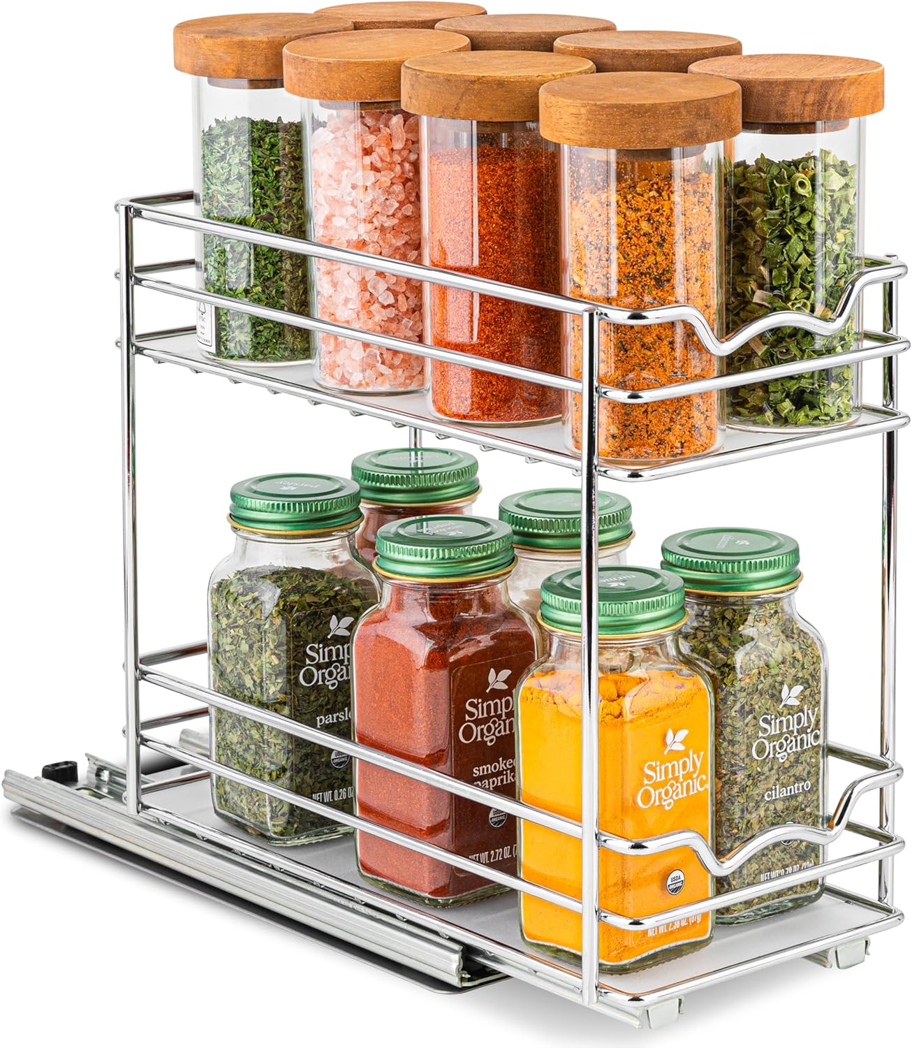 Pull Out Cabinet Organizer for Spices and Cans - Heavy Duty