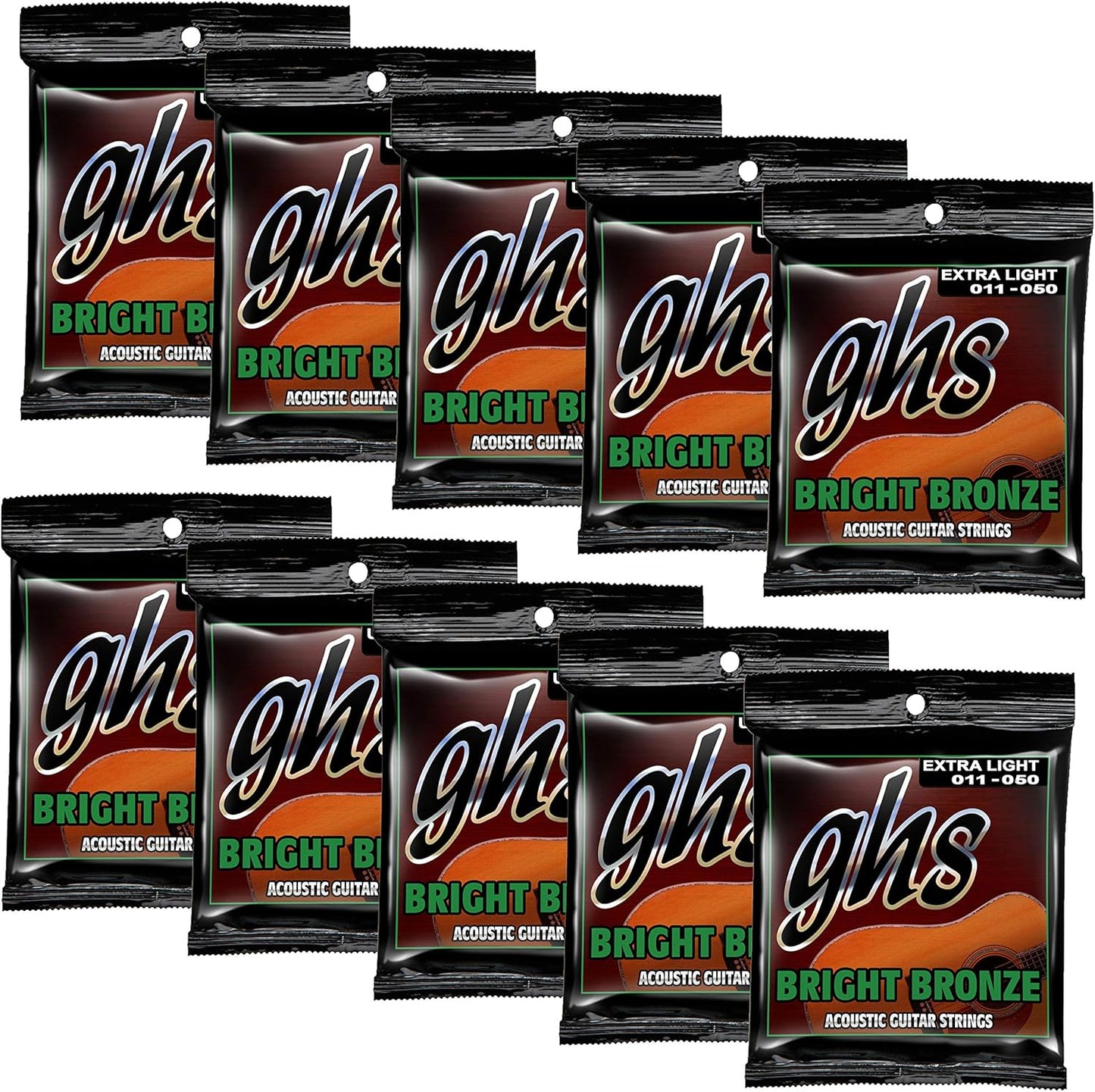 GHS Bright Bronze Acoustic Guitar Strings Extra Light Gauge 11-50