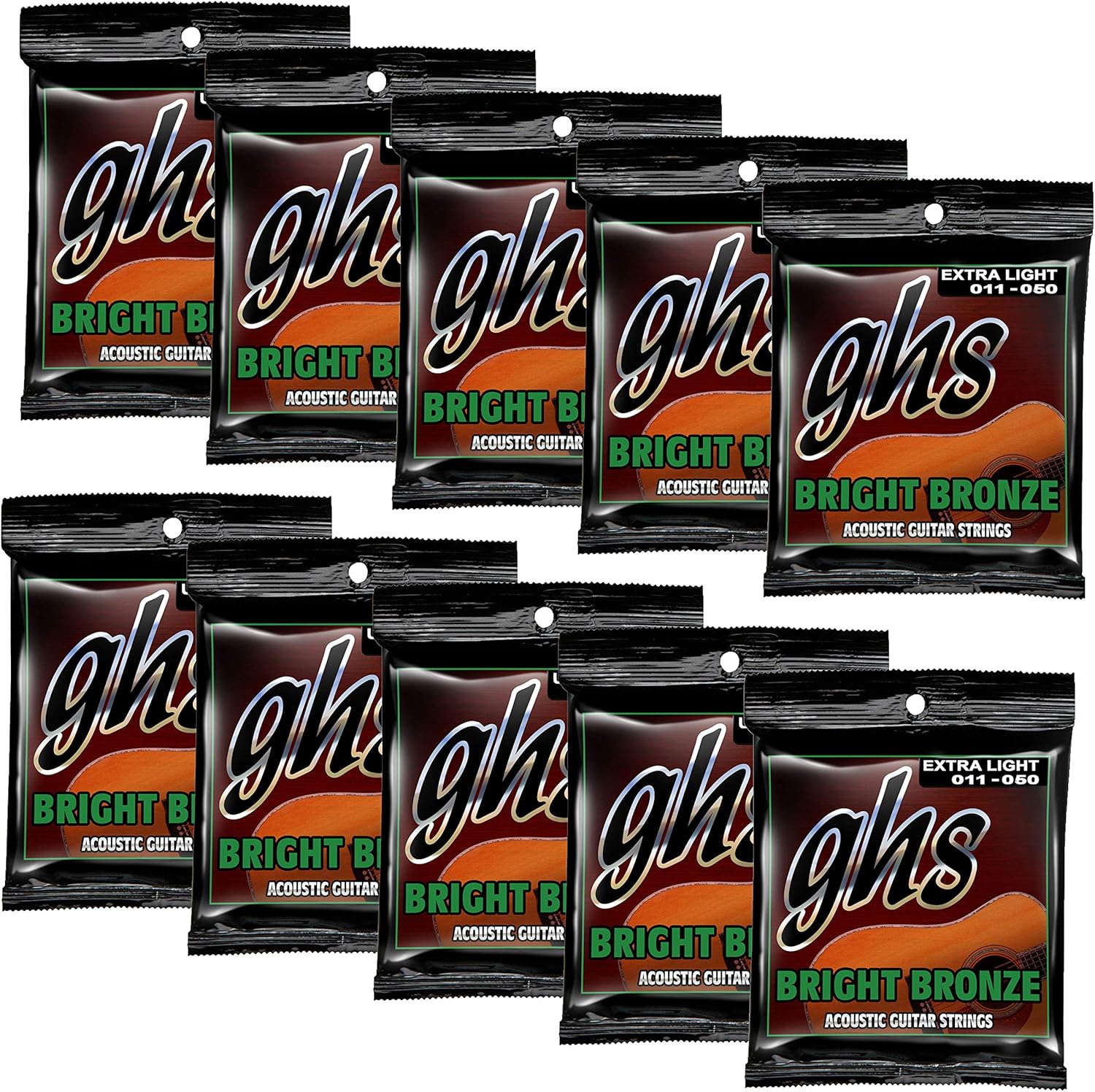 GHS Bright Bronze Acoustic Guitar Strings Extra Light Gauge 11-50
