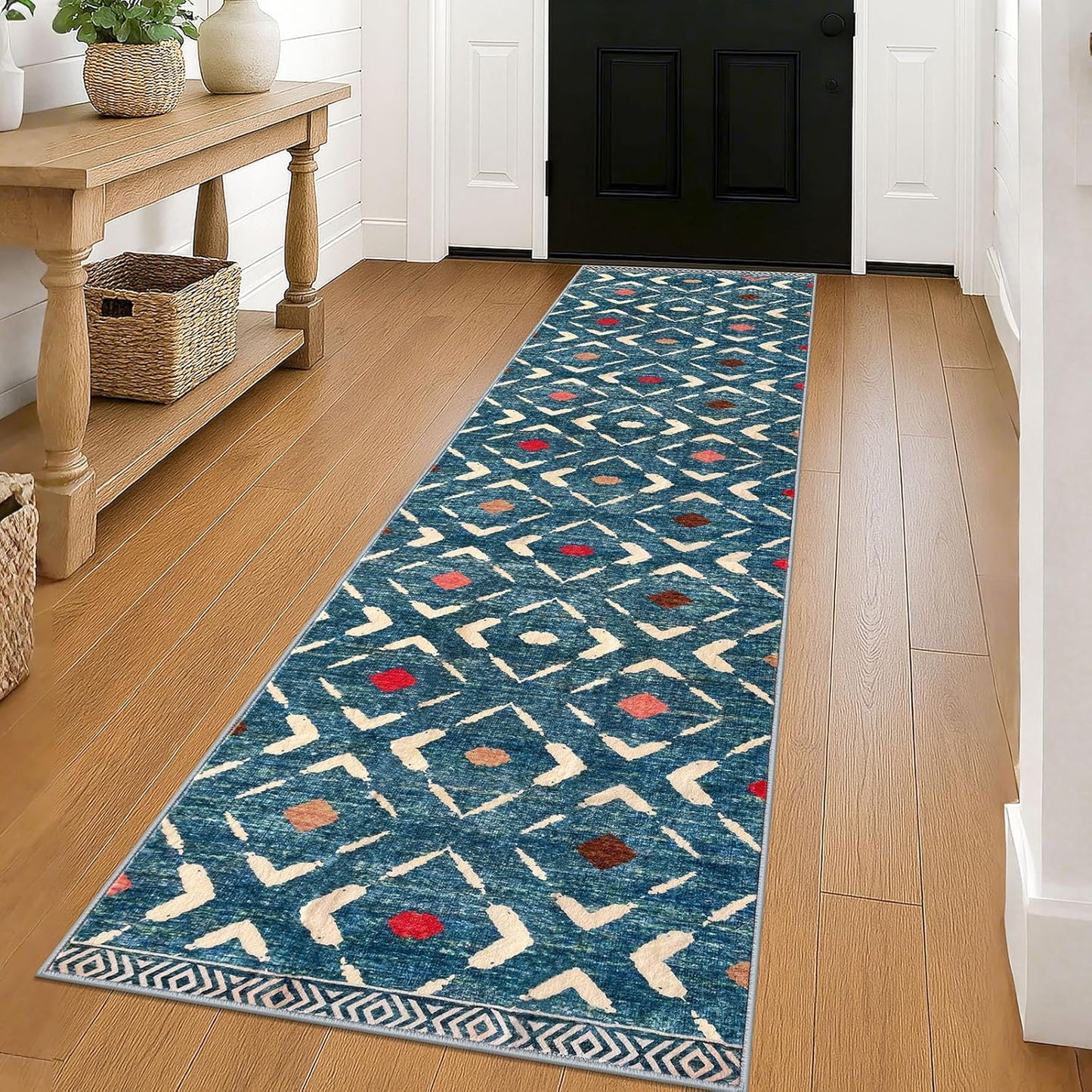 KILOCOCO Hallway Runner Rug 2ftx8ft Soft Washable Non Slip Design