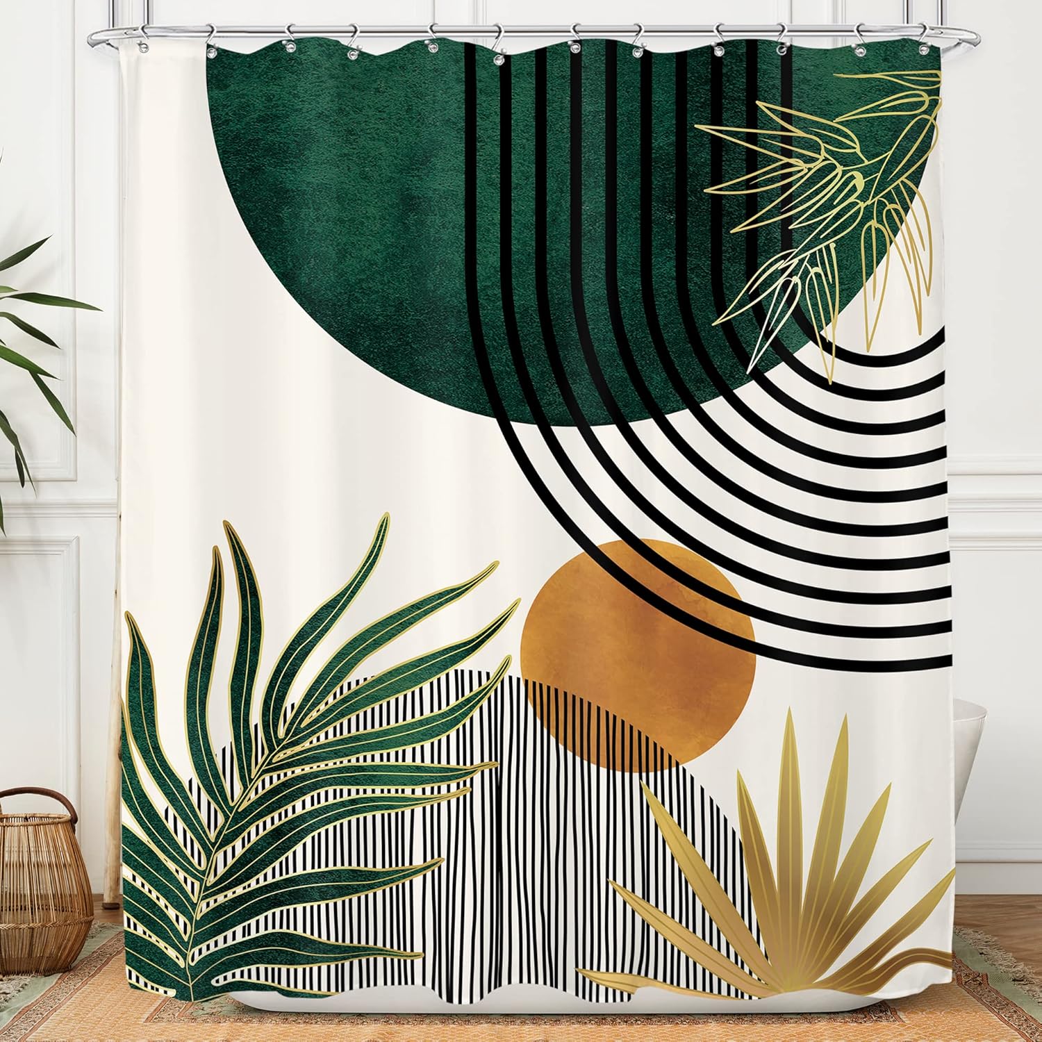 Boho Sun Arch Shower Curtain 60x72 - Waterproof & Stylish