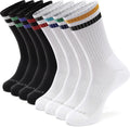 MONFOOT 3 Pack Athletic Skate Cushion Crew Socks for Women and Men