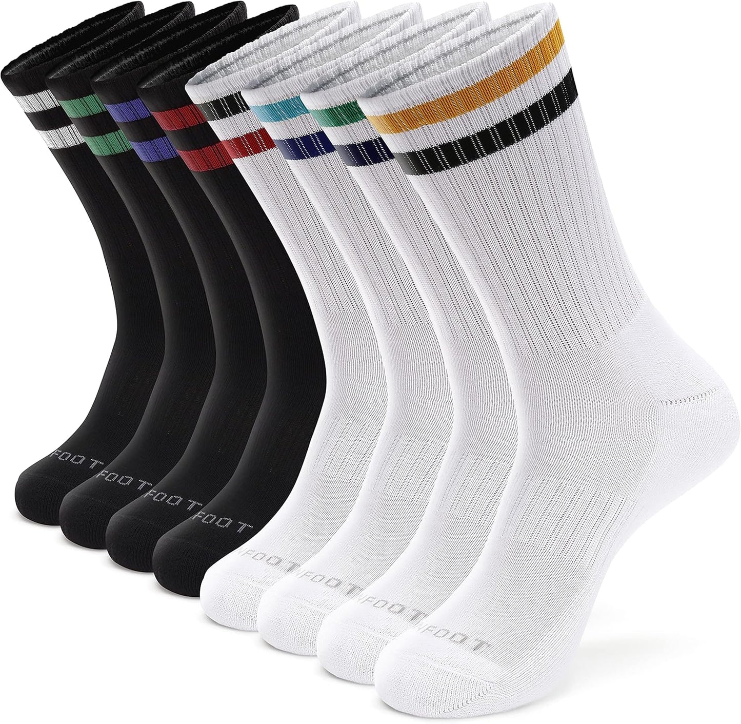 MONFOOT Athletic Skate Cushion Crew Socks for All-Day Comfort