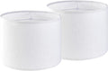 Large White Linen Drum Lampshades Set of 2 for Modern Lighting