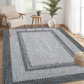 Large Bedroom Rug 6x9 Machine Washable Braided Print Rug - Easy Care