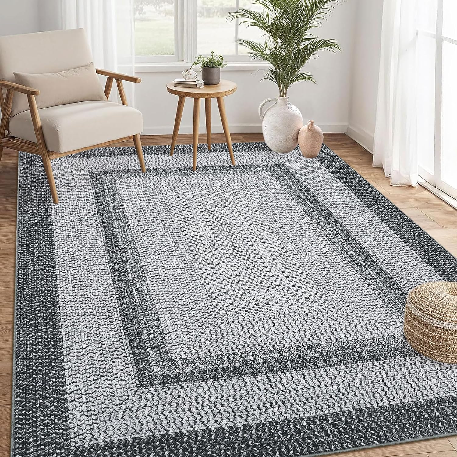 Large Bedroom Rug 6x9 Machine Washable Boho Accent Floor Cover