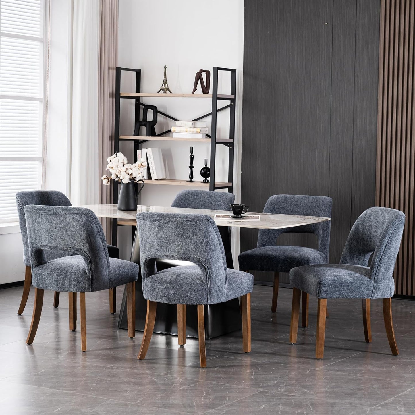 VKNOW Wooden Dining Chairs Set of 6 for Modern Dining Rooms