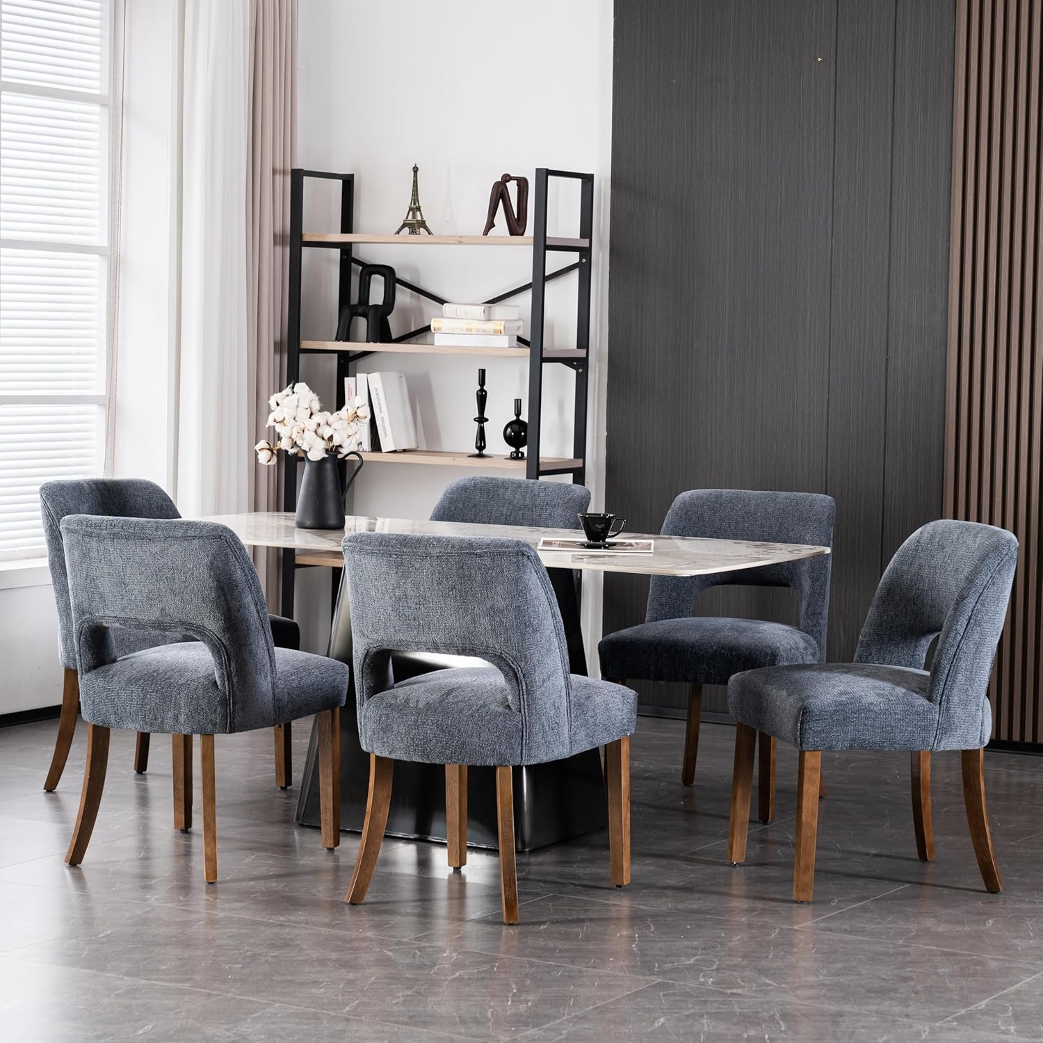 VKNOW Wooden Dining Chairs Set of 6 for Modern Dining Rooms