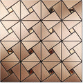 Peel and Stick Metal Backsplash Tile - Rosegold Windmill Puzzle
