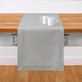 Cotton Linen Light Grey Table Runner 14 x 120 in - Hemstitch