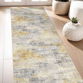 3x7 Washable Kitchen Runner Rug - Low Pile Non Slip Abstract Runner