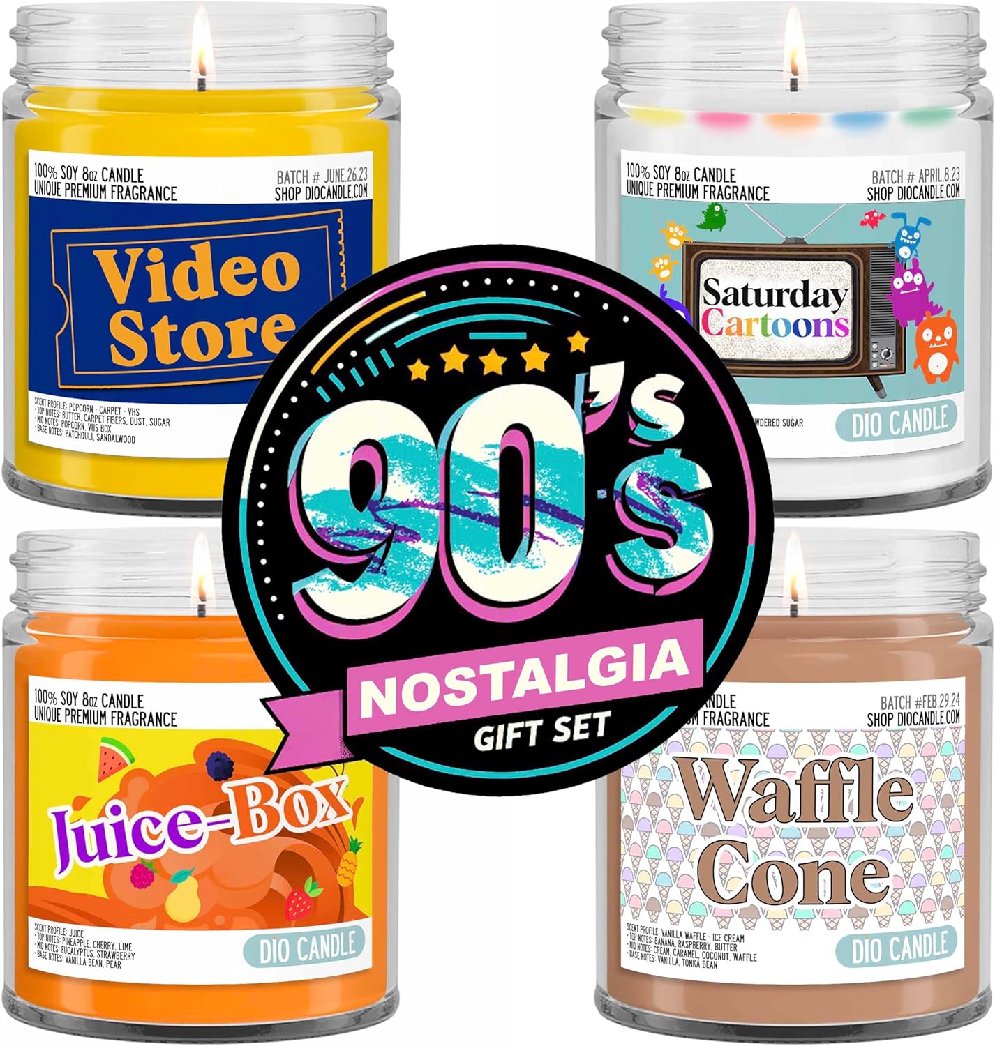 90fts Nostalgia Scented Candles Gift Set - Handmade Soy Candles