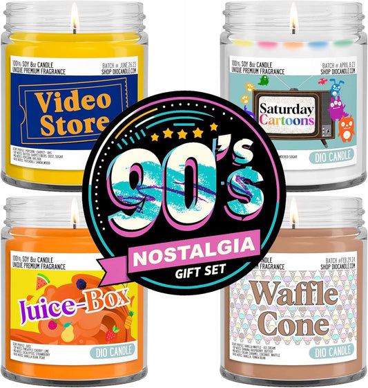 90fts Nostalgia Scented Candles Gift Set - Handmade Soy Candles