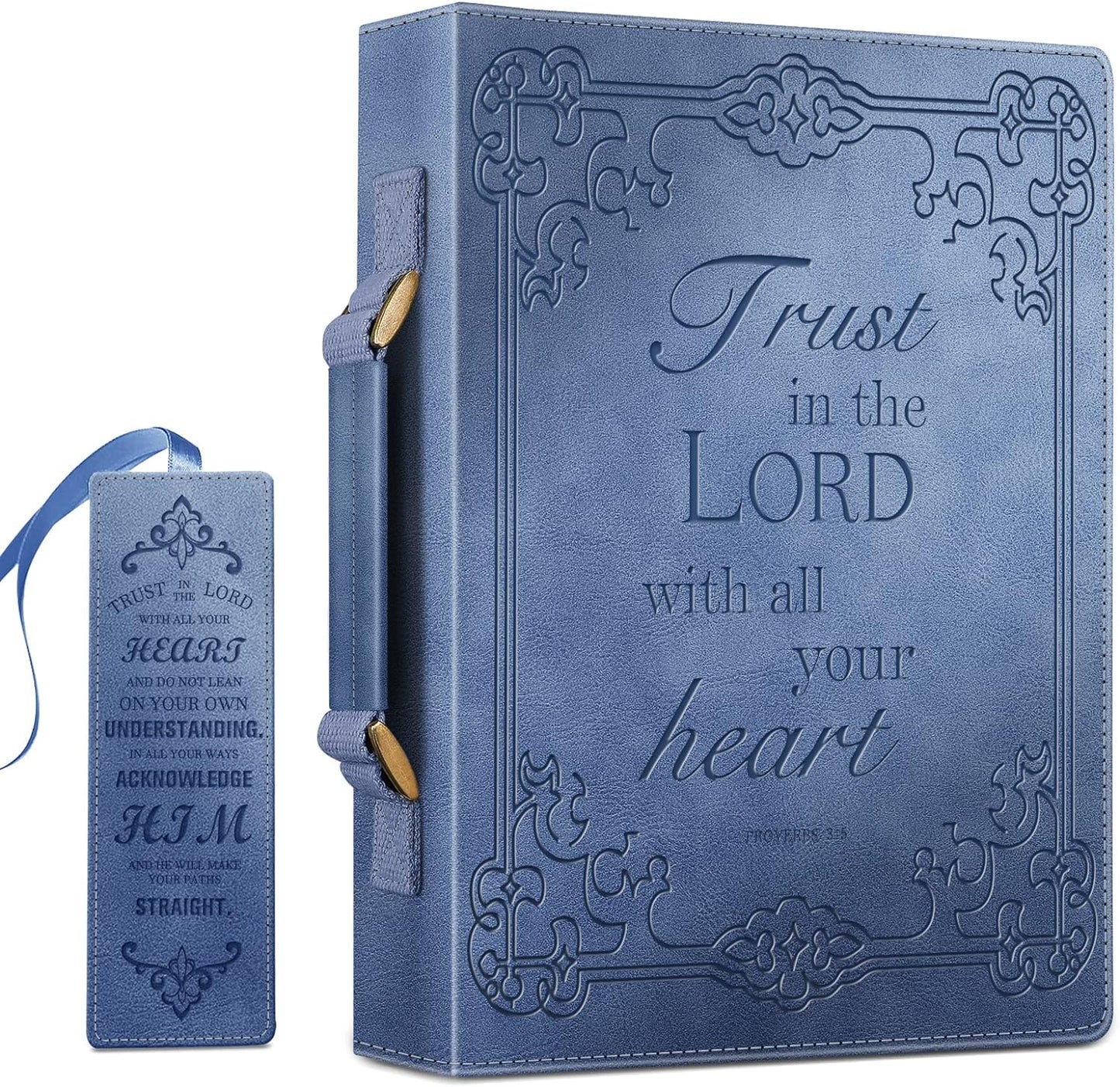 Large Classic Bible Cover in Vegan Leather for Easy Carry