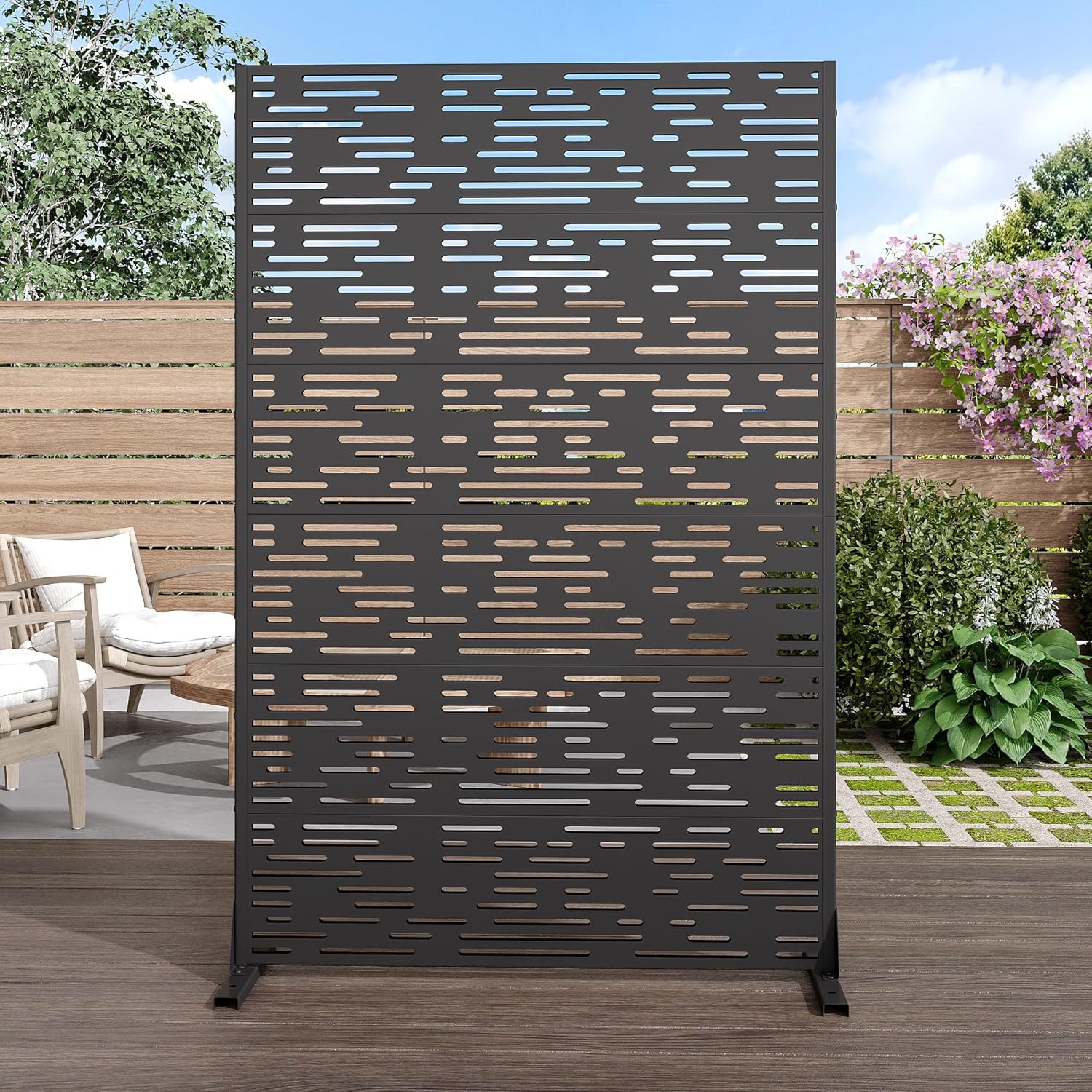 Casaphoria 72in H x 47in W Metal Privacy Screen for Outdoor Use
