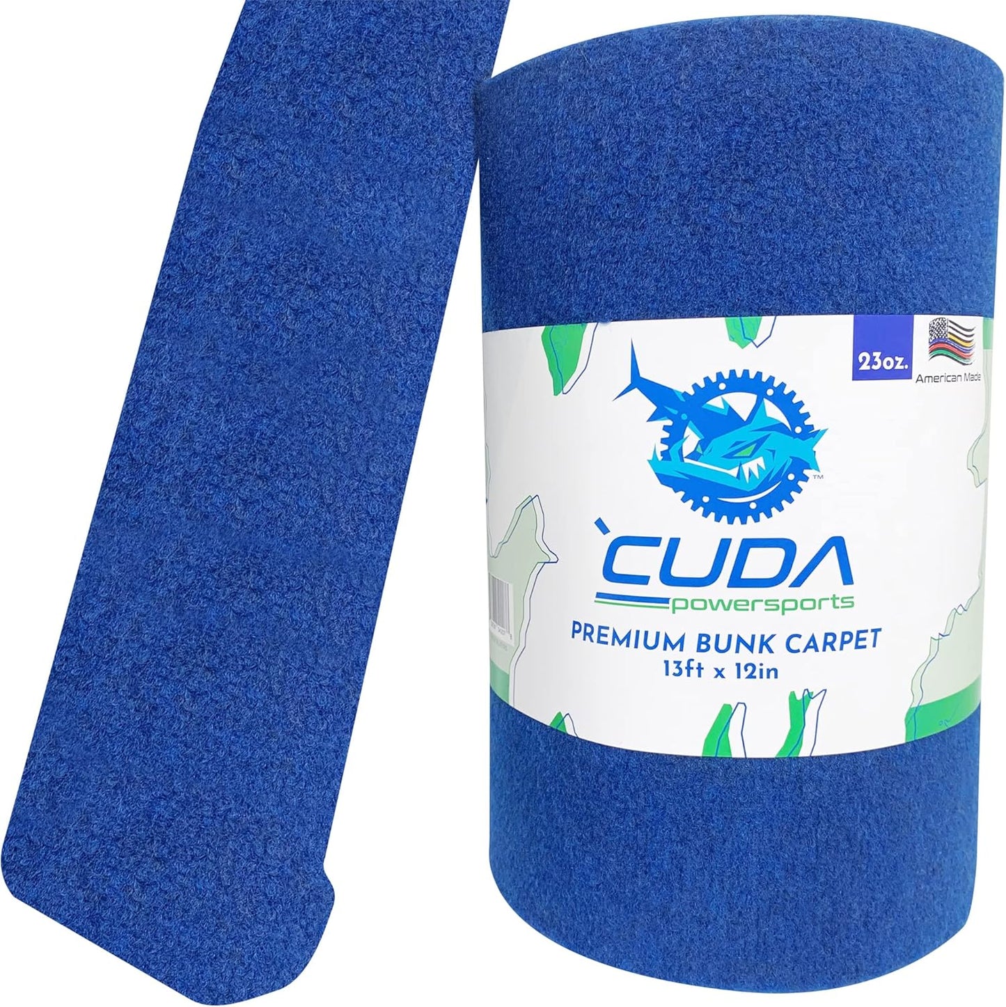 Boat Trailer Bunk Carpet - 12in Wide x 20Ft Blue Marine Carpet