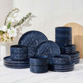 Herogo 24 Piece Dinnerware Set for 8 - Stoneware Starry Blue