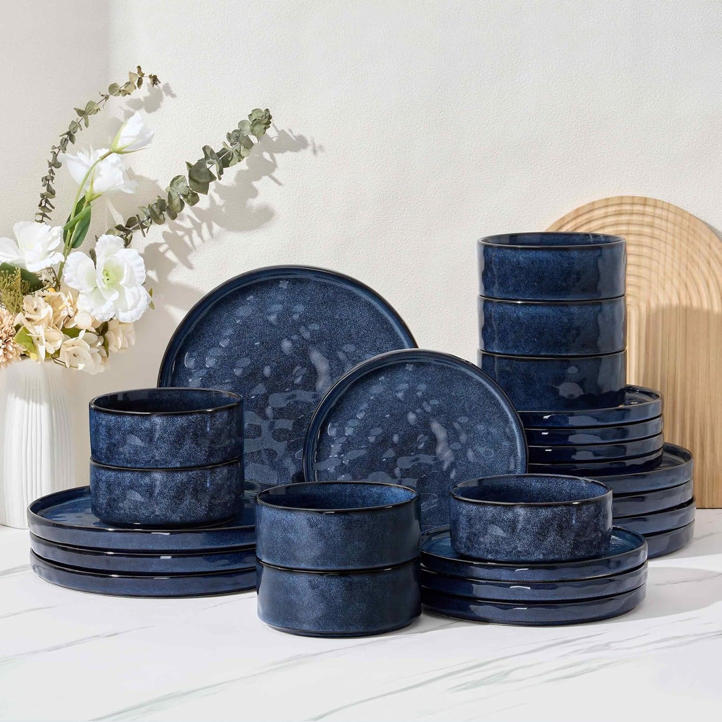 Herogo 24 Pieces Dinnerware Set for 8, Elegant Stoneware Dishes