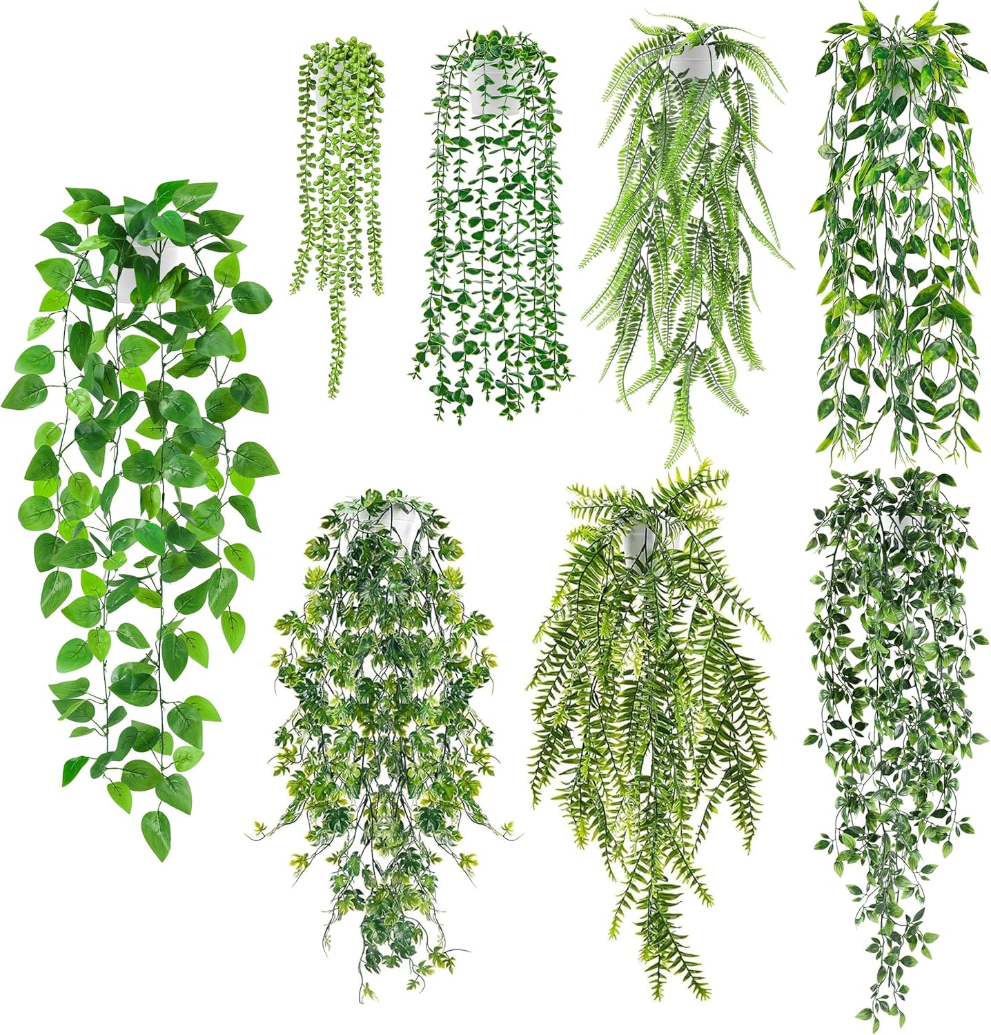 8Pcs Fake Plants Hanging Ivy Vine for Indoor Outdoor Decor