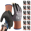 Schwer 12 Pairs Safety Work Gloves with Sandy Nitrile Coating - Heavy