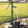 Cast Iron Hand Water Pump Pitcher & Stand 26ft Height - Heavy-Duty