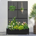 Metal Raised Garden Bed with Trellis and Wheels - Space Saving Planter