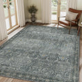 8X10 Area Rugs Machine Washable Vintage Boho Slate Grey Rug