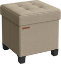 SONGMICS Storage Ottoman 15 x 15 x 15.7 in - Small Foot Rest