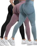 CHRLEISURE Workout Leggings Sets for Women - Butt Lifting Seamless 3