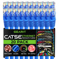 Cat5e Ethernet Patch Cable 10 ft 20-Pack - Snagless RJ45 Cables