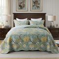 Travan Quilted Bedspread King Size - All-Season Cotton Coverlet