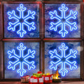 Enhon Christmas Neon Snowflake Light 12 in - Blue 4 Pack