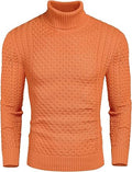 COOFANDY Men's Slim Fit Turtleneck Sweater - Casual Twisted Pullover