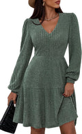 PRETTYGARDEN Sweater Dress 2025 - Fit and Flare Ribbed Mini