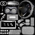 25PCS Bling Car Parts Set - Shiny White Interior Kit for Most Cars