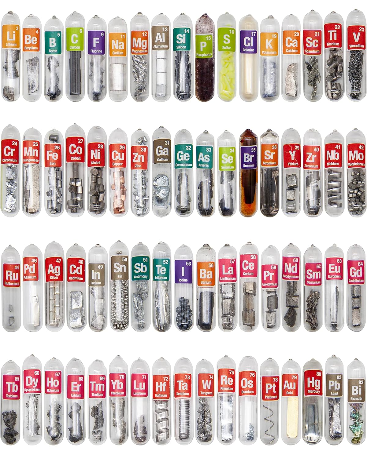 Elements Periodic Table Real, 99.99% Purity, 68pcs for Display