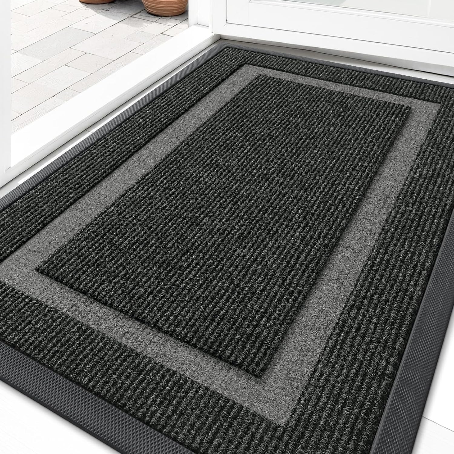 OLANLY Waterproof All-Season Front Door Mat for Indoor Outdoor
