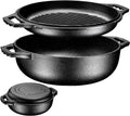 2-in-1 Pre-Seasoned Cast Iron Dutch Oven for Versatile Cooking