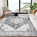 5x7 Area Rug Washable Low-Profile Non-Slip Rug - Durable, Soft