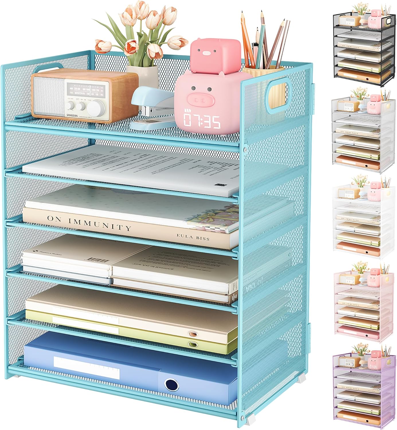 SUBEKYU 6 Tier Desk Organizer - Streamline Your Workspace!