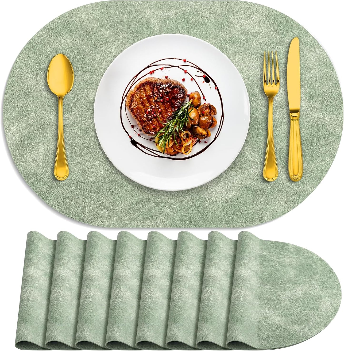 Heat Resistant Oval Placemats Set of 8 for Stylish Dining