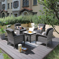 Patio Furniture Set with 30in Fire Pit Table - Comfortable 4-Seater