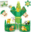 PicassoTiles Forest Animal Magnet Tile Building Set - STEAM Play