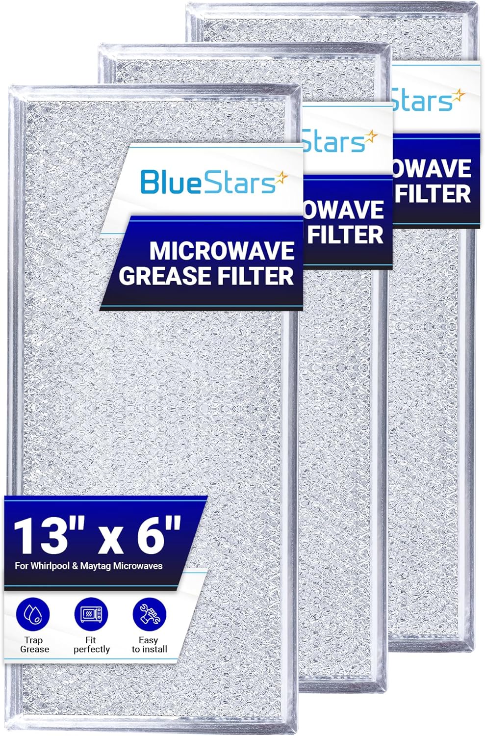 BlueStars 3-Pack Microwave Grease Filter - Grease-Free Cooking!