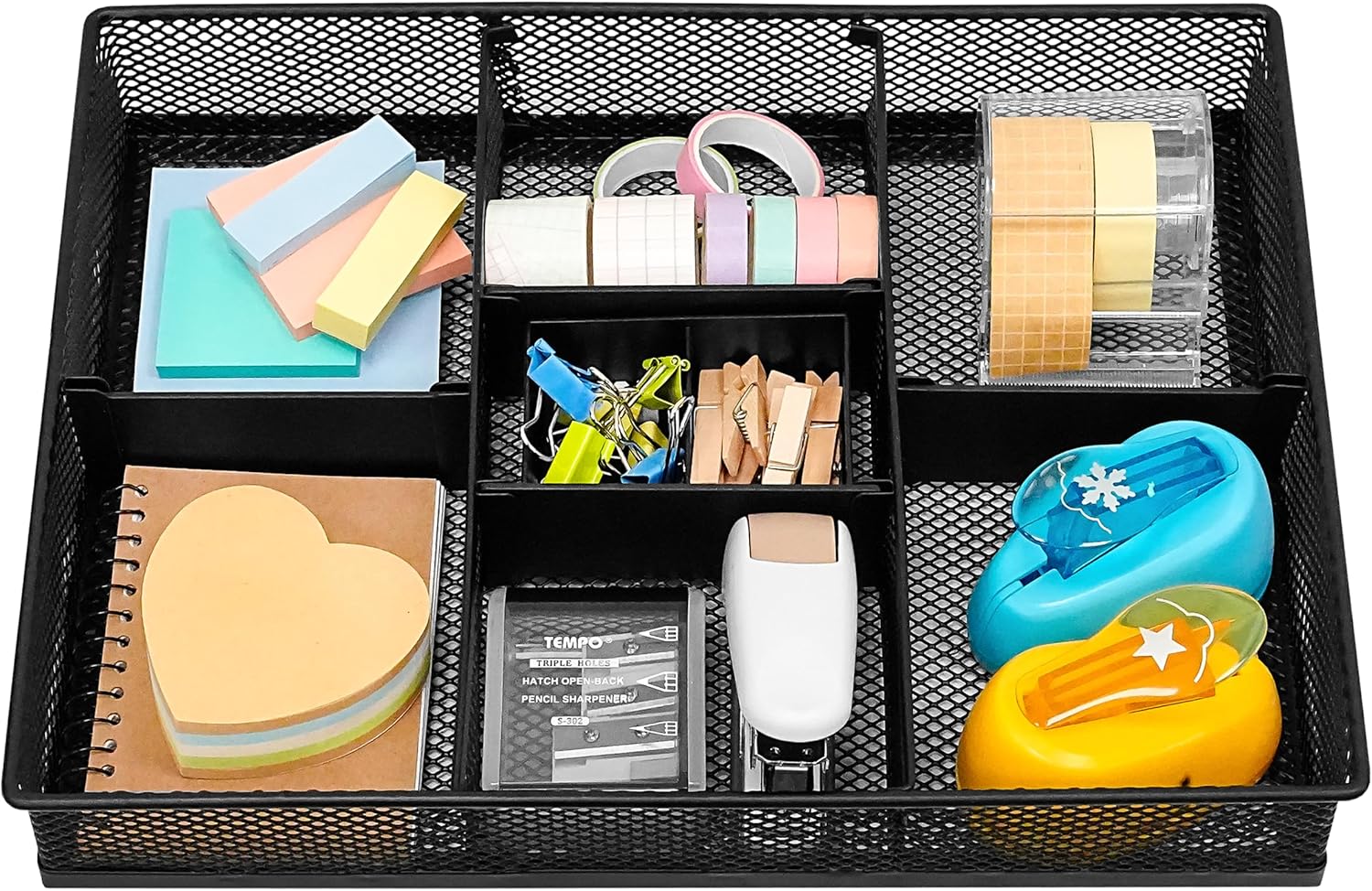 CAXXA 3 Slot Desk Drawer Organizer - Black