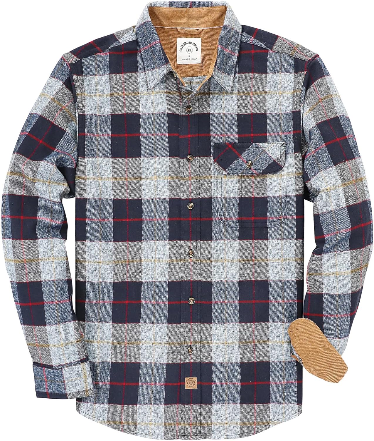 Dubinik Mens Flannel Shirts Long Sleeve Casual Button Down Style