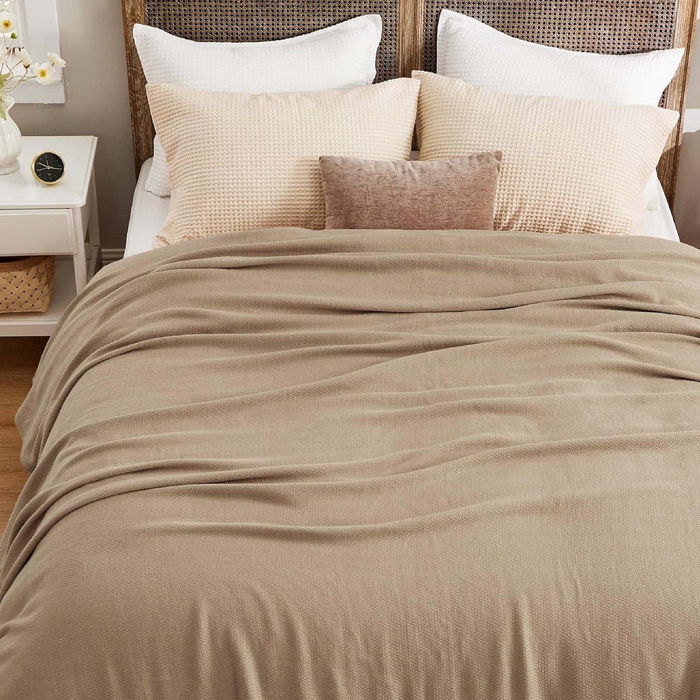 Bedsure GentleSoft Cotton Blanket Queen Size for Cozy Comfort