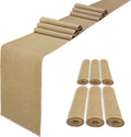 6 Pack 12 x 120 in Burlap Table Runners - Rustic Natural Jute
