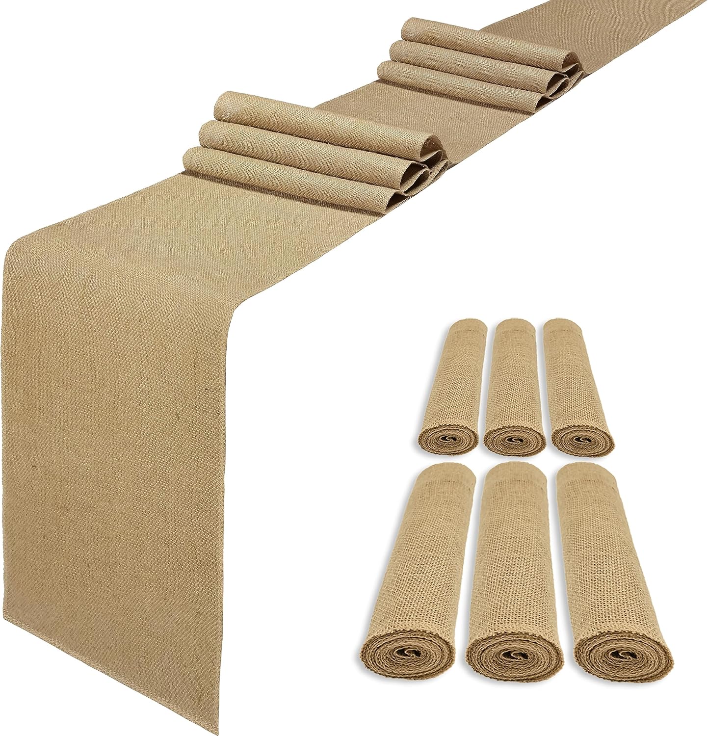 Natural Burlap Table Runners for Rustic Weddings and Parties