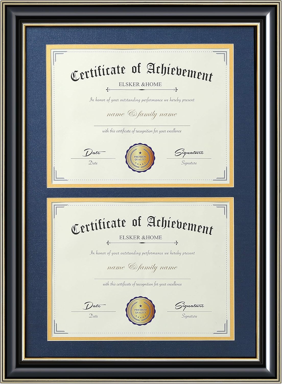 ELSKER&HOME Double Diploma Frame for Two 8.5x11 Inch Documents